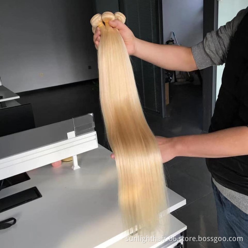 Russian Blonde color 613# Curly Price Human Hair Deep Curly Hair Bundles Wholesale Cuticle Aligned Virgin Human Hair Weft